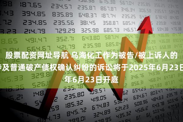 股票配资网址导航 乌海化工作为被告/被上诉人的1起涉及普通破产债权确认纠纷的诉讼将于2025年6月23日开庭